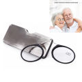 2021 Titanium Mini Reading Glasses Clip Nose Round Optical Glasses With Box Wallet Portable Prescription Eyewear Degree 1 To 3.5. 