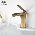 Basin Faucets Waterfall Bathroom Faucet Single handle Basin Mixer Tap Bath Antique Brass Faucet Sink Water Crane Silver Taps. 