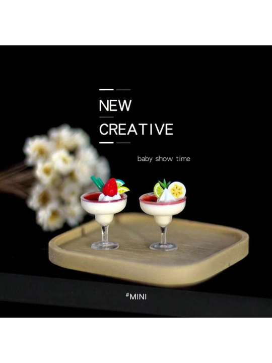 1:12 Scale Miniature Simulation Goblet Yogurt & Ice Cream Cup Dollhouse Accessories Scene Ornaments