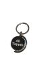 Half Moon Metal keychain with name logo printing beautifully customizable. Round Moon Keychain.  Keyring. 