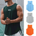 Summer Tank Top Mens Gym Fitness Training Clothing Quick Dry Silm Fit Bodybuilding Sleeveless Shirts Men Fashion Basketball Vest. 