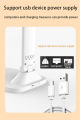 Folding Table Lamp USB Reading Touch Dimmable Eye Protection With Alarm Clock Thermometer LED Desk Lamp USB Charge Night Light.