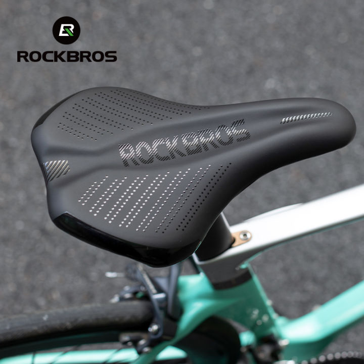 ROCKBROS Bicycle Saddle Comfort Shock Absorption MTB Road High-Carbon Steel Bike Seat Cushion Waterproof Leather Bicycle Seats