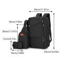 Cross-Border Premium 3-in-1 Laptop Backpack Set – USB Rechargeable Multifunction Business & Travel Bag for Men | Large Capacity, Waterproof, Stylish School & Computer Backpack.