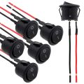6Pcs Mini Rocker Switch 12 Volt ON Off Toggle Switch with Pre-Wired 6A/250V 10A/125V AC 12V DC Electrical Switches for DIY Apply. 