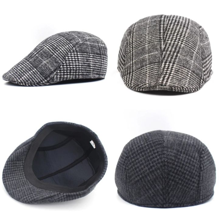 British%20Style%20Gentleman%20Golf%20Baseball%20Hat%20Wool%20Beret%20Cap%20Retro%20Newsboy%20Painters%20Plaid%20Check%20Printed%20Hat%20Waiter%20Cabbie%20Flat%20Visor%20-%20Image%206