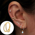 G23 Titanium Piercing Hinged Segment Hoops CZ Stone Nose Rings Ear Cartilage Tragus Helix Earrings Piercing Body Jewelry. 