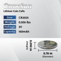 100% Original Camelion 5 Pcs CR2025 3 Volt Lithium Coin Cell Batteries BR2025 CR 2025. 