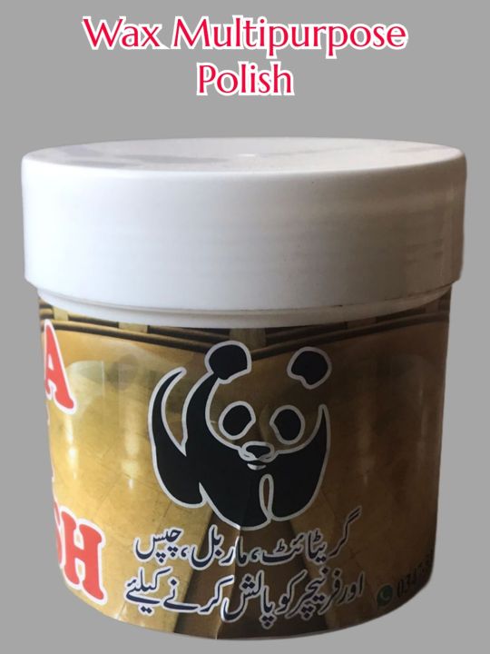 Panda Wax Polish Multipurpose Tiles/Furniture/Marble Floors/Aotu Parts 400Grm Packing