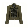 Women's Jacket Short Blazer Rope-Braided Decoration Gold Button Epaulette Women's Wear 2026 Spring Coat.