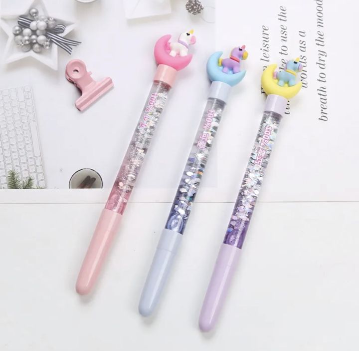 Unicorn Glitter Water Filled Gel Ink Pen for Kids