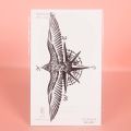 Long-lasting waterproof tattoo sticker non-reflective temporary tattoo eagle compass pattern fake tattoo on back of arm. 