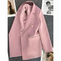 Women Suit Blazer Elegant Coat 2025 Spring Autumn Fashion Korean Blazer Luxury Double Breasted Jacket Solid Ladies Tops Clothes.