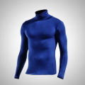 Men's thermal underwear in turtleneck lapel autumn thin Modal autumn and winter long-sleeved base shirt single slim-fit top.