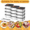 316 Stainless Steel Food Storage Containers Airtight Lids Fresh-keeping Container Metal Refrigerator Container for Lunch, Picnic. 
