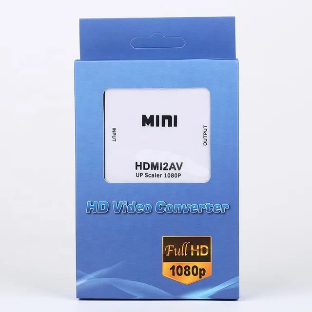 Hdmi To Av Converter,Mini HD Video Converter Box Hdmi 2 Rca Av/Cvsb L/R 1080p Converter Adapter