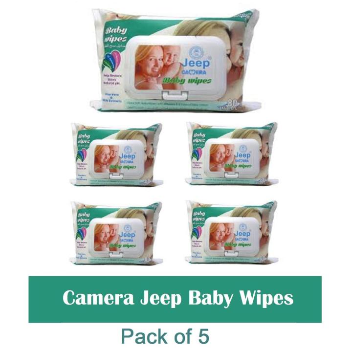 Camera Jeep baby Wipes - (Pack of 5) 80 Pcs Pack