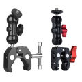 Super Clamp with 360° Mini Ball Head Quick Release Clamp Bracket Tripod Mount 1/4 Screw Clip for DSLR Camera  13 12 11. 