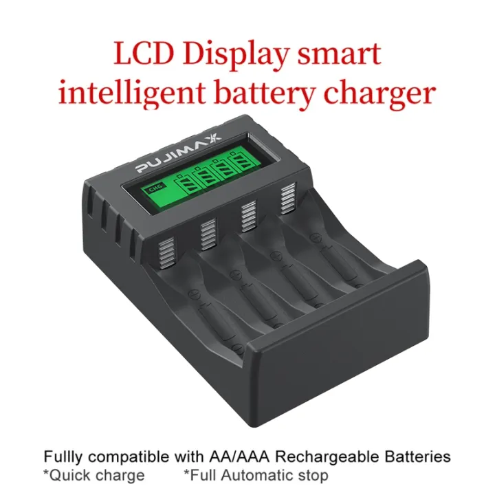 PUJIMAX%204%20Slots%201.2V%20Smart%20Battery%20Charger%20LCD%20Display%20For%20AA/AAA%20NiCd%20NiMh%20Rechargeable%20Battery%20Portable%20Fast%20Charging%20Adapter%20-%20Image%207
