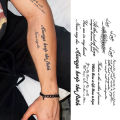 Juice Ink Lasting English Word Waterproof Temporary Tattoo Sticker Black Letter Feather Fonts Fake Tattoo Body Art Men Women Arm. 