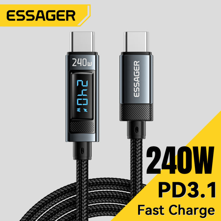 Essager 240W USB Type C To USB C Cable 100W PD 3.1 Fast Charging