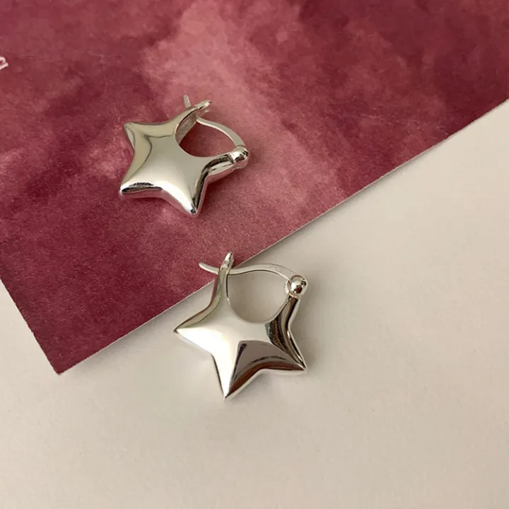 Korean%20Small%20Star%20Hoop%20Earrings%20Cute%20Silver%20Color%20Tassel%20Geometric%20Style%20Earring%20Fashion%20Punk%20Y2k%20Jewelry%20%20-%20Image%207