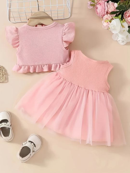 Little%20Princess%20Summer%20Flower%20net%20gauze%20dress,%20bow%20hairset,%20small%20cardigan%20coat%20three-piece%20set%20-%20Image%202