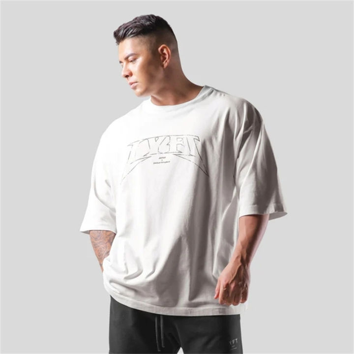 LYFT%20Oversized%20Training%20Men's%20T-Shirt%20Design%20Letters%20Print%20T%20Shirts%20For%20Men%20Loose%20Fashion%20Sport%20Street%20Casual%20ClothesTees%20Tops%20-%20Image%202