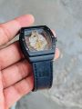 UNRAION Watch for Mens Original Hollow Out Design Square Waterproof Gold Non Mechanical Wristwatch. 