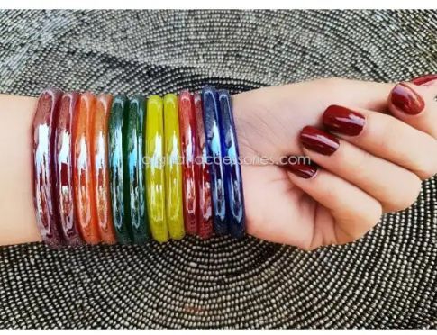 6Pcs Elegant l Marbles Glass Banghal -Top Fashion Crystal Karay In ...
