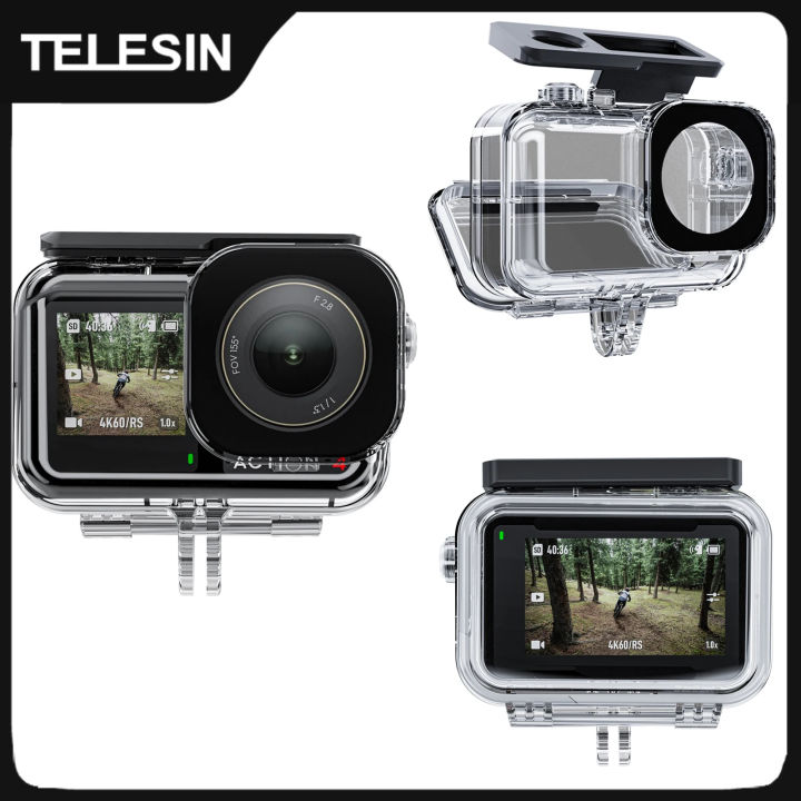 TELESIN 45M Waterproof Housing Case For  OSMO Action 3 4 5Pro Underwater Diving Case High Strength Protector Cover