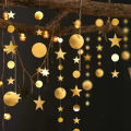 Gold Twinkle Star Garlands Hanging Moon Stars Decorations Birthday Streamer Baby Shower Wedding Decor Graduation Party Supplies. 