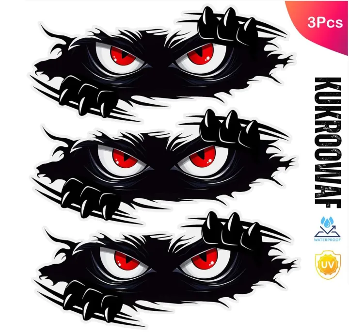 3Pcs%20Funny%20Monster%20Sticker%20Waterproof%203D%20vinyl%20self%20adhesive%20funny%20anime%20cute%20Auto%20Peeking%20Monster%20car%20stickers%20-%20Image%206