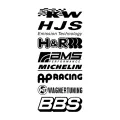 Racing Door Decals Set Graphic Sponsor Vinyl Sticker Automobile Accessories 30cm*13cm. 