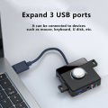 Nworld USB External Sound Card 3 Ports To 3.5mm Jack Driver-Free Volume Adjustable Sound Card External Stereo Audio Adapter. 