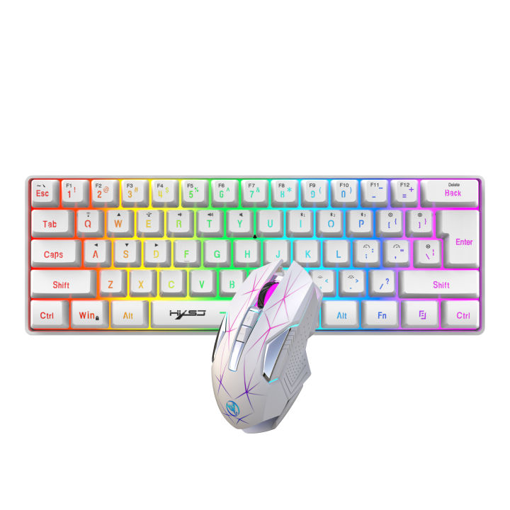 60% Wireless Gaming Keyboard and Mouse Combo, RGB Backlit Quiet ...