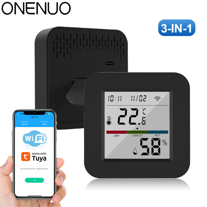 Tuya Smart Universal IR Remote With Temperature Humidity Sensor for Air Conditioner TV AC Works with Alexa  Home Yandex