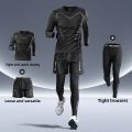 Men's Fitness Running Set Tight-Fit Quick-Dry Sportswear for Autumn Night Runs Training Cycling New Men's Clothing Gear. 