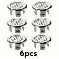 2-6pcs Chrome Sink Drain Covers Leak-Proof Easy-Install Basin Overflow Plugs for Bathroom Kitchen Round Countertop Sink Access. 