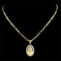 Seal of Archangel Michael Medal Necklace for Women/Men Rhinestone Stainless Steel Gold Silver Color Talisman Chain Jewelry. 