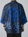 Snake Attendant Japanese Samurai Ghost Kimono 3D Printed Pattern Men and Women Harajuku Cloak Traditional Clothing Beach Shirt. 