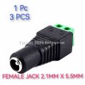 DC Power Jack Female Connector with 2 pin Screw Terminal – 2.1 x 5.5mm ( Pack of 1 piece or 3 PCS). 
