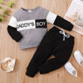Winter Newborn Infant Baby Boy Long Sleeve Knitted    Soft  Waffle  Letter Casual Fashion Baby Clothing. 