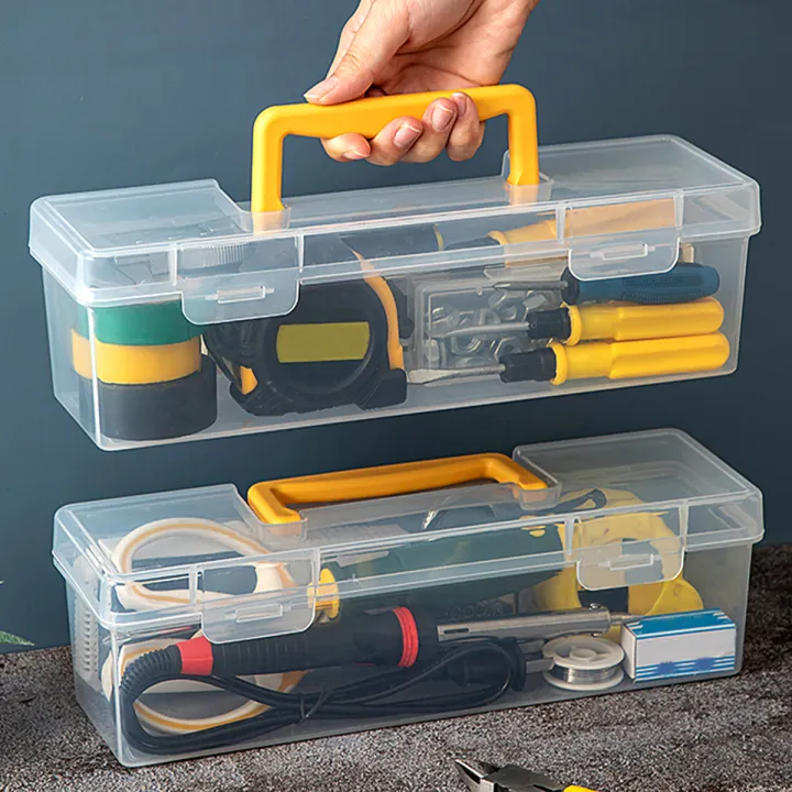 WORTHBUY%20Plastic%20Organizer%20Box%20Transparent%20Portable%20Tool%20Box%20Multipurpose%20Electrician%20Drill%20Tool%20Storage%20Box%20Hardware%20Tool%20Case%20-%20Image%204