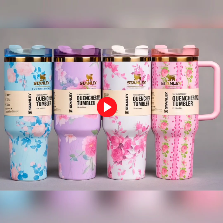 Stanley Tumbler Mugs (40oz-1200ml) Stainless Steel Tumbler Water Bottles 8 hours Vacuum Insulation  with Leak Proof Handle Straw & Lid  Double Wall Insulated Thermal Coffee Cup Tumbler for Girls Boys Hot & Cold Drinks  Travel, Gym, Office, Outdoor Use