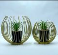 Artisan Crafted High-Quality Metal Alloy Sphere Planter For Elegant Room Decor. 