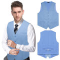 V-neck Solid Black Blue Red Casual Slim Fit Vest Top Casual Sleeveless Waistcoat Gilet Formal Business Jacket. 