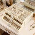 3 Layer Transparent Jewelry Box Organizer For Girls High Storage Jewellery Organizer Box With Secure Compartments. 