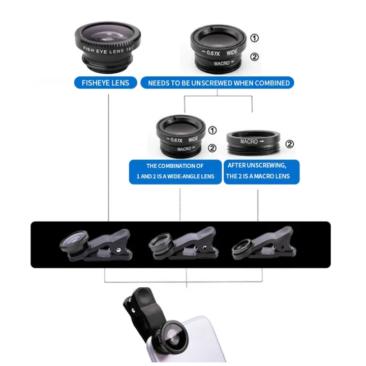 3in1%20Fisheye%20Wide%20Angle%20Micro%20Camera%20Lens%20for%20iPhone%20%20Redmi%203IN1%20Zoom%20Fish%20Eye%20Len%20on%20Smartphone%20Lenses%20with%20Phone%20Clip%20-%20Image%202