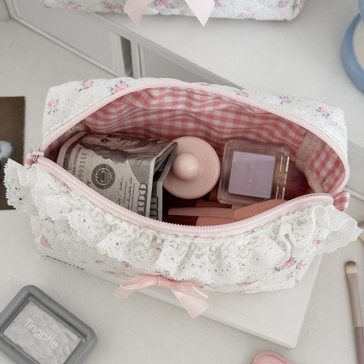 Wholesale%20Flower%20Women%20Lace%20Small%20Makeup%20Bag%20Travel%20Organizer%20Cosmetic%20Handbag%20Pouch%20Gilrs%20Cute%20Bow%20Square%20Zipper%20Wallet%20Bags%20-%20Image%205